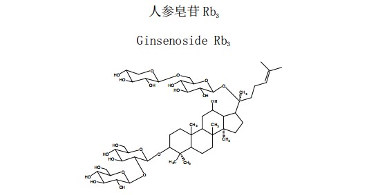 人参皂苷Rb3中药化学对照品分子结构图