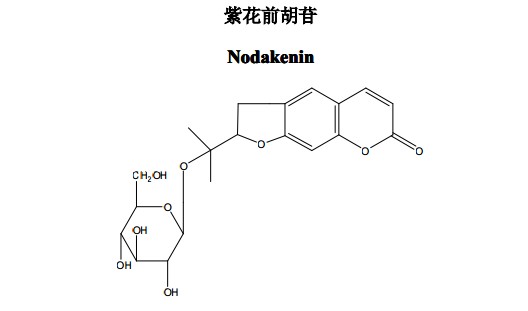 紫花前胡苷中药化学对照品分子结构图