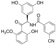 (R)-3-Cyano-N-(1-(3,5-dihydroxyphenyl)-2-(2-hydroxy-6-methoxyphenyl)-2-oxoethyl)benzamide