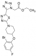 Ethyl 2-(5-(5-(4-(2-Bromo-5-fluorophenoxy)piperidin-1-yl)-1,3,4-thiadiazol-2-yl)-1H-tetraz