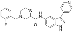 4-[(2-Fluorophenyl)methyl]-N-[3-(4-pyridinyl)-1H-indazol-5-yl]-2-thiomorpholinecarboxamide