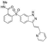 N-Methyl-2-[[3-[(1E)-2-(2-pyridinyl)ethenyl]-1H-indazol-6-yl]sulfonyl]benzamide