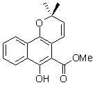 大叶茜草素（6-羟基-2,2-二甲基苯并[h]苯并吡喃-5-羧酸甲酯）对照品