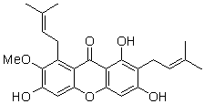 α-倒捻子素（1,3,6-三羟基-7-甲氧基-2,8-双（3-甲基-2-丁烯基）9H-氧杂蒽