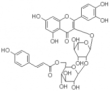 3-O-{2-O-[6-O-(对羟基-反-香豆酰)-葡萄糖基]-鼠李糖基}槲皮素对照品