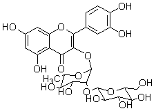 槲皮素3-O-葡萄糖基（1→2）鼠李糖苷对照品